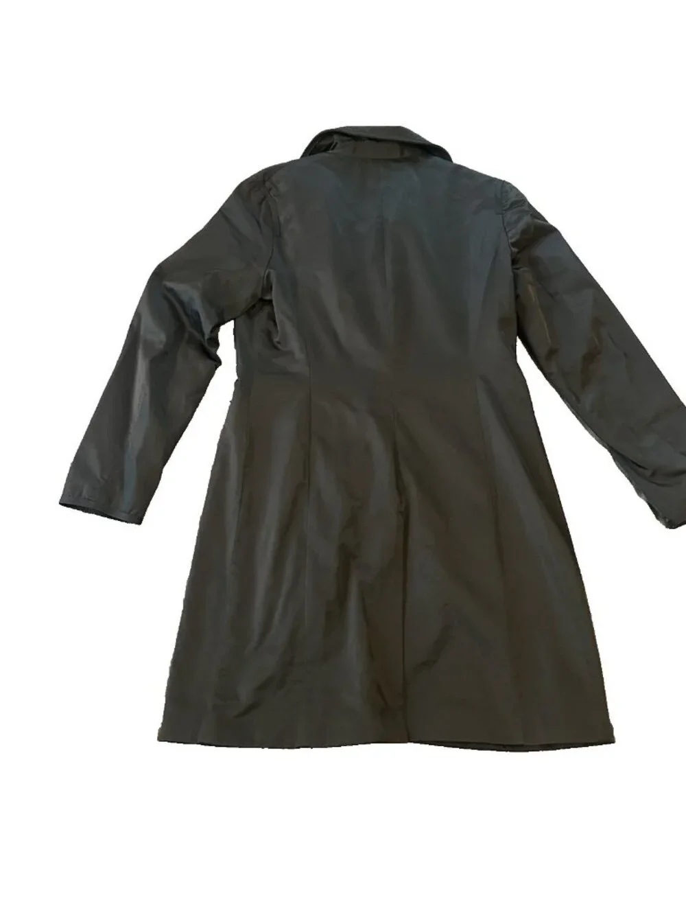 Nine West Black Trench Coat Womens M Lightweight Car Jacket Classic Career